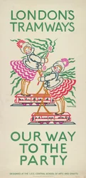„Naše cesta na párty“, plakát LCC Tramways London County Council, 1924