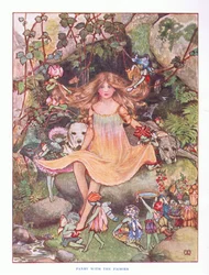 Pansy s vílami, ilustrace z pohádek Lady Anns, 1914