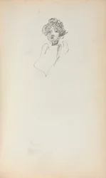 Italský náčrtník: Hlava ženy strana 215, 1898-1899.