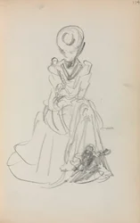Italský náčrtník: Sedící žena strana 114, 1898-1899.