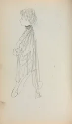 Italský skicář: Stojící žena v profilu strana 51, 1898-1899.