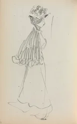Italský náčrtník: Stojící žena v profilu strana 130, 1898-1899.