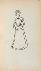 Italský náčrtník: Stojící žena strana 240, 1898-1899.