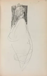 Italský náčrtník: Stojící žena strana 50, 1898-1899.