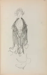 Italský náčrtník: Stojící žena s šátkem strana 54, 1898-1899.