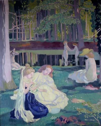 Hra na volant (detail) 1900 (olej na plátně)