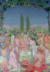 V přítomnosti bohů uděluje Jupiter Psyche nesmrtelnost a slaví její sňatek s Cupidem, 1908