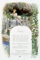 Červenec “Píseň měsíce”” od Jérôme Doucet, ilustrace - Maurice Leloir, ed. Remeš 1904. L. Michaud