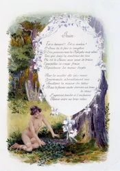 Červen „“La Chanson du mois”” od Jérôme Doucet, ilustrace - Maurice Leloir, ed. Remeš 1904. L. Michaud