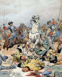 Válka o španělské dědictví: poslední útok francouzské kavalérie v bitvě u Malplaquet (Belgie) 11.
