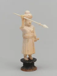 Černý pěšec, šachová figurka, Indie, kolem roku 1820