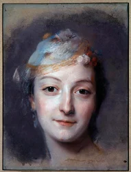 Portrét mademoiselle Marie Fel (1713-1794) Pastelový obraz od Maurice Quentina Delatour dit Quentin De La Tour nebo Quentin De Latour (1704-1788) 1757 Sun. 0,32x0,24 m Saint Quentin, Lecuyerovo muzeum