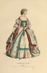 Kostým pro roli Dorimene, asi 1868 (rytina)