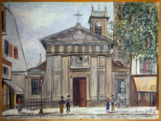 Kostel Saint-Denis de la Chapelle a socha svaté Johanky z Arku