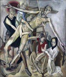 Sestup z kříže. Obraz Maxe Beckmanna (1884-1950), olej na plátně