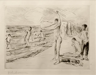 M.Liebermann, chlapci koupající se ve větru