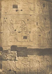 Basreliéf pořízený ze západní stěny velkého chrámu Isis ve Philae, duben 1850.