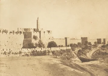 Hrad Davida Daouda Kalessyho a hradby Jeruzaléma, srpen 1850.