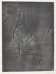 Velký Isidin chrám ve Philoe, Tôth Ibiocéphale; Núbie, deska 79 z alba "Egypte, Nubie, Palestine et Syrie" (1852)