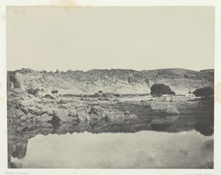 Severní břeh Nilu Village of Abou-Koli, pohled pořízený severně od Philoe, Nubia, 184951.