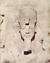 Cesta do Egypta s Flaubertem, foto Maxime Du Camp. Kolos z Abu Simbel (Abu Simbel).