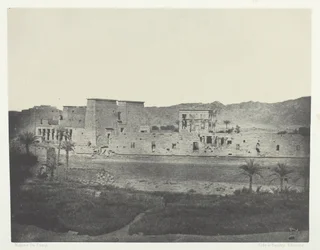 Pohled převzatý z ostrova Beghé, pohled na západ, Philoe, Nubia, 184951, vytištěno 1852.