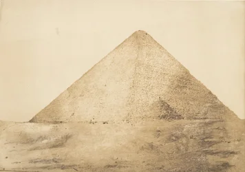 Pohled na velkou Cheopsovu pyramidu z jihovýchodního úhlu, prosinec 1849.