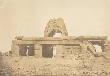 Pohled na chrám Amada - zničená kopule koptského kostela, 2. dubna 1850.