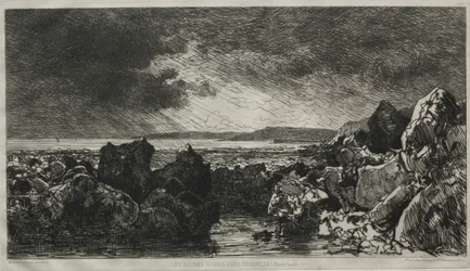 Černé skály poblíž Trouville (odliv)