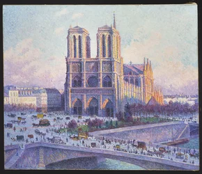 Notre Dame, Paříž, Pohled z Quai Saint-Michel, 1901-04