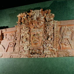 Architektonická maska, Campeche, poloostrov Yucatán, Mexiko (štuk)