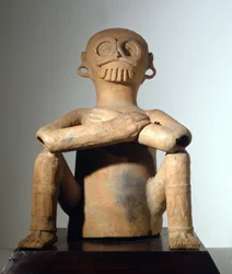 Umění Côte du Golf (Maya). Bílá Země, stát Vera Cruz, Mexiko. Bůh deště v terakotě (250 - 550).