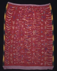 Textilie Cofradia, možná zástěra pro postavu Krista, cca 1920-1940 (bavlna a hedvábí)