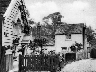 Dřevěné domky od Hadley Green, Londýn, 1926-1927.