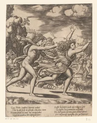 Apollo pronásleduje Daphne Příběh Apolla a Daphne (název série)