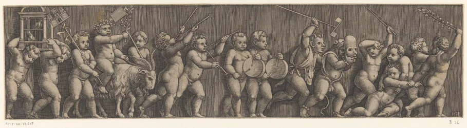 Frisian s průvodem putti