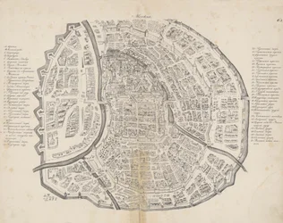 Mapa Moskvy. Od: Augustin von Meyerberg a jeho cesta do Ruska, 1661.