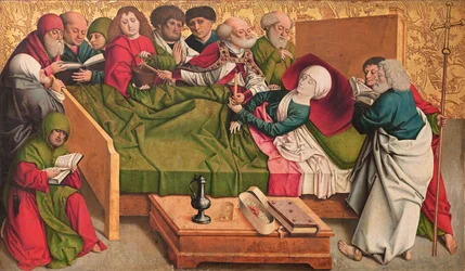 Smrt Panny Marie, ústřední panel tzv. Pretschlaipferova triptychu