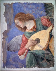 Anděl hrající na loutnu, asi 1480 (samostatná freska)