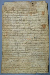 Dokument napsaný Wadomirem (Uuademir) a jeho manželkou Ercambertou, kolem 690-691 (pero a inkoust na pergamenu)