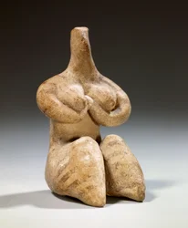 Mezopotámie: terakotová soška plodnosti ve stylu Halaf. 4500 př. n. l. Paříž, muzeum Louvre