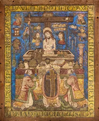 Messe de Saint-Grégoire / Péřová mozaika, Mexiko
