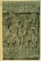 Kámen Tizoc (barevná litografie)