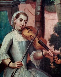 Hráč na housle. Detail obrazovky (malba
