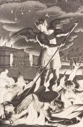 Ilustrace k filmu Johna Miltona Ztracený ráj, 1688.