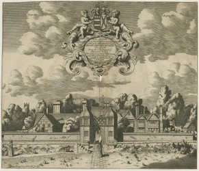 Sandon Hall: rytina, nd [1653-1686] (tisk)