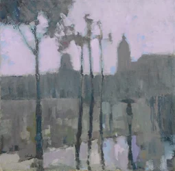 Paříž v dešti, 2016 (olej na plátně)