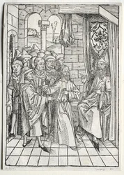 Der Schatzbehalter: Kristus před Kaifášem verso, 1491.