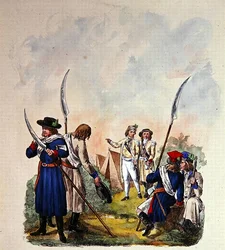 Kostýmy polské armády po roce 1700 (barevné lito)