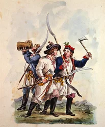 Kostýmy polské armády po roce 1700 (barevné lito)